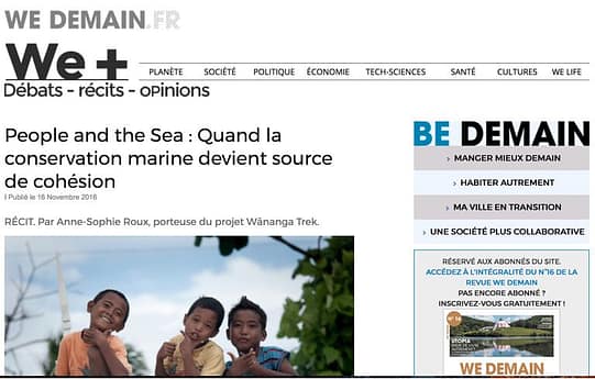 People and the Sea on the WeDemain website